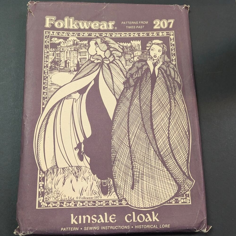 Vintage Folkwear 207 Kinsale Cloak Sewing Pattern 1970s Irish Cape & Hood - Picture 8 of 9